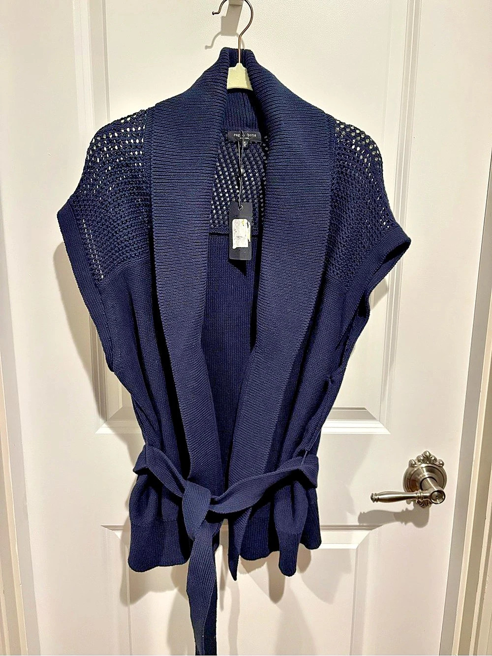rag & bone Andi Wrap Cardigan Knit in Blue size Medium